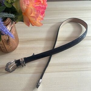 Brighton black croc emboss belt M/30